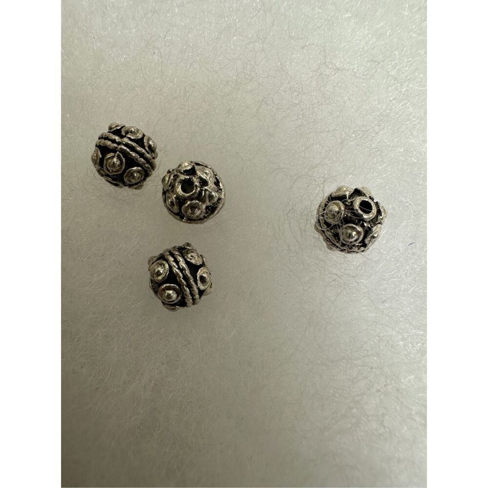Bali Sterling Silver Oxidized Round Spacer Beads 5mm Set Of 4 M-1954 19$